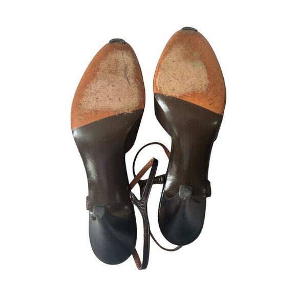 Vintage I.‎ Miller Brown Leather Rosette Heels – Size 8.5B - Picture 8 of 16